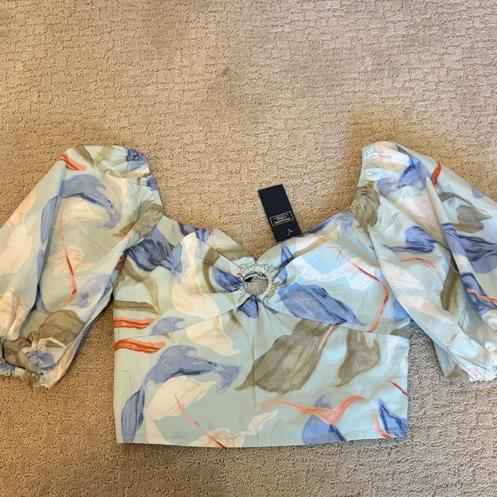 Abercrombie Floral Puff Sleeve Women's Top